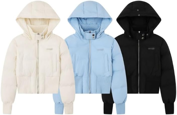 Short Fitted Coat Thickened Warm Cotton Padded Jacket with Detachable Collar