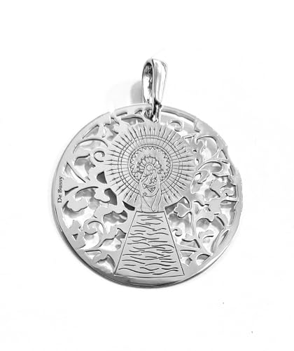 Médaille Vierge du Pilar en argent sterling 925 au design intemporel