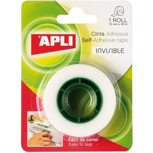 Ruban adhésif invisible APLI 11168 rouleau scotch mat pour masquage et écriture