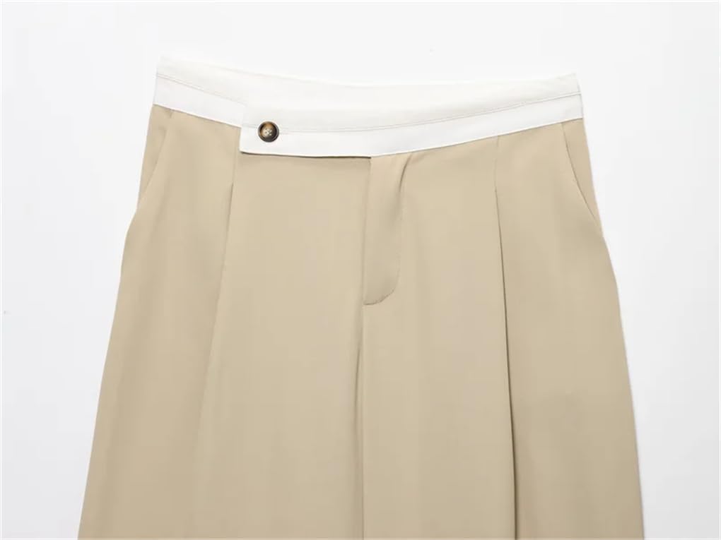 Women's Irregular Button Stitching Wide-Leg Pants