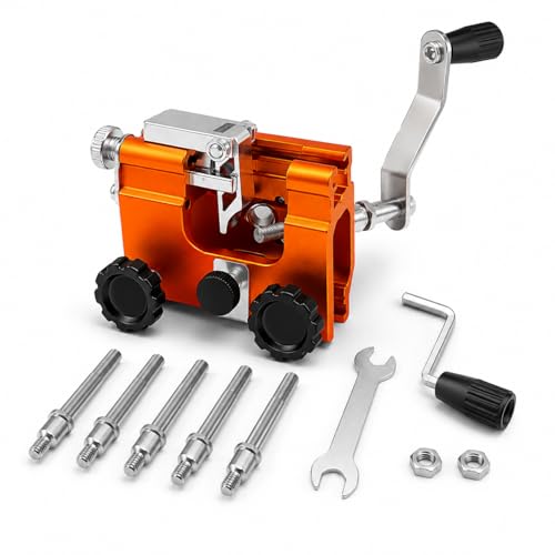 AKELOR Manual Chainsaw Sharpener Kit, Hand Crank, 14"-22", 5 Grinding Heads