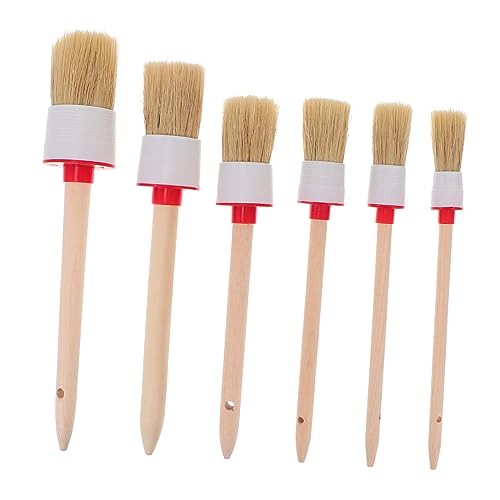 DOITOOL 6stücke Lackpinsel Für Holz Mit Farbfinish Borstenpinsel Für Ölfarbe Autoreinigung Malerwerkzeuge Holzgriff Für Hausreinigung