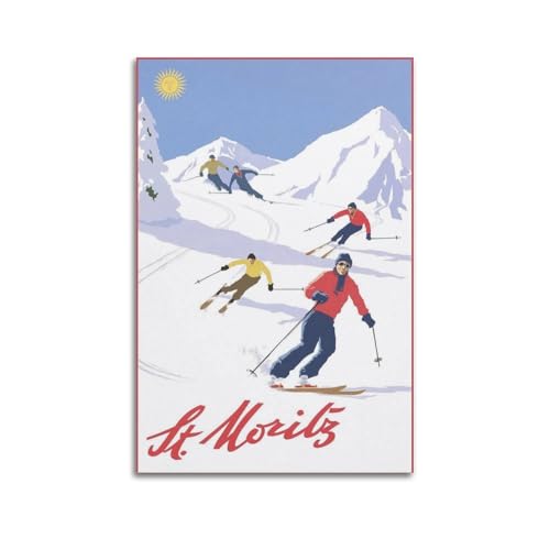 Poster de voyage suisse sur toile 50x75 cm de style moderne
