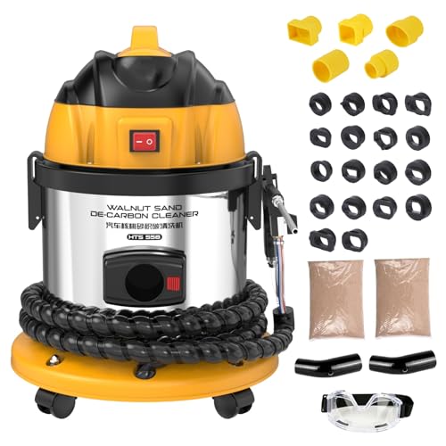 LUTIFIX Walnut Blaster with 23 Pcs Adapters & 2KG Walnut Blaster Kit for Carbon Cleaning Automotive Engine System Intake Pipe Exhaust Valve Cleaning Machine 1200W