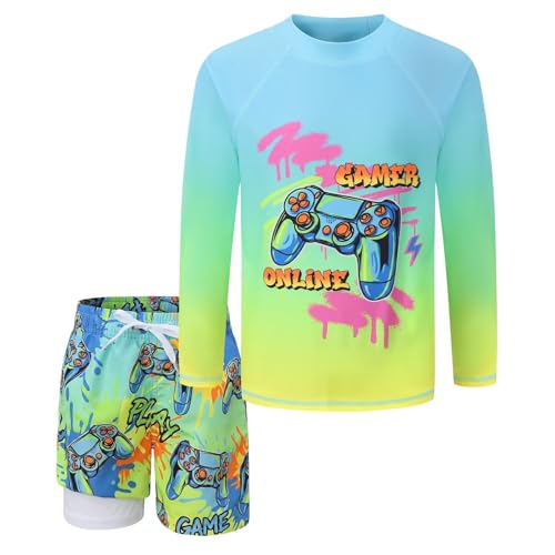 Maillot de bain 2 pièces pour garçon anti-irritation short doublure compression 4-16 ans