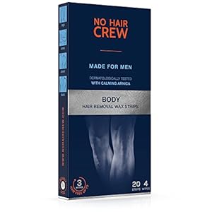 NO HAIR CREW – Bandas de cera depilatoria, hecha para hombres (20 ban