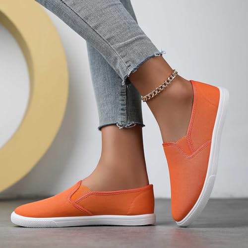 Women's Casual Slip On Canvas Sneakers Fashionable Comfortable Flat Shoes for Daily Wear with Jeans and Pants2