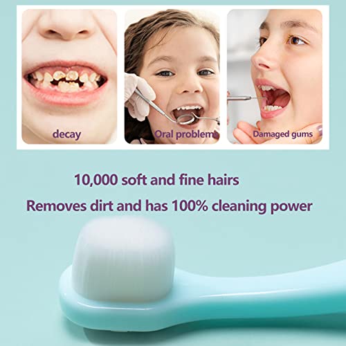 baby zahnbürste weich nano zahnbürste ,zahnbürste kinder für 1-12 jahre, zahnbürste weich mit zungenreiniger 4 Packung (Rosa (4 Stück), 1-12 Jahre alt) – Bild 5