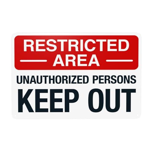 Cartello di avvertimento in metallo con scritta Unauthorized Persons Keep Out Security, per ufficio, strada, strada, casa, parete, decorazione di sicurezza, personalizzato, facile da montare, 30 x