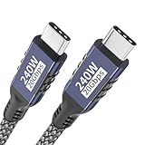 USB C auf USB C Kabel,1.5M 240W/20Gbps USB C 3.2 Gen2x2 Datenkabel PD 3.1 5K@60Hz/4K@144Hz Videoübertragung USB Typ C Kabel für iPhone 17/16/15,Samsung,MacBook,iPad Pro,Laptop,Handy,Tablet,SSD,Monitor