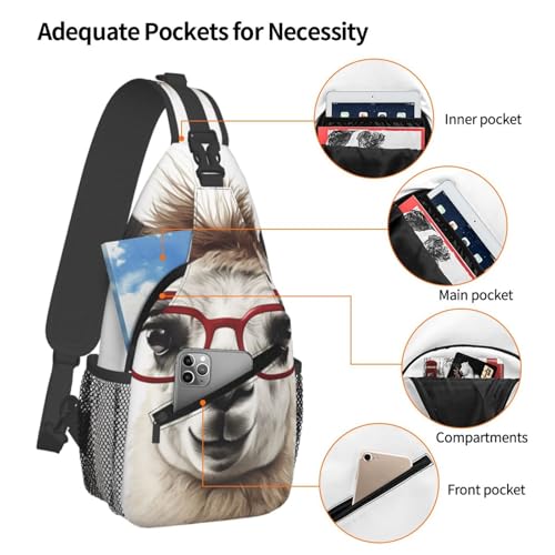Bolso Cruzado Llama con Gafas para Hombre y Mujer miniatura 4