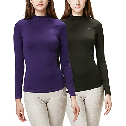 Paquete de 2 camisetas térmicas de compresión DEVOPS para mujer Cover