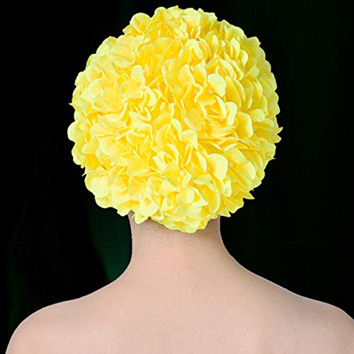 Winomo Swim Cap Floral Petal Stylish Swimming Hat Bathing Caps One Size For Women (Yellow) #TOP2
