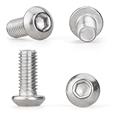 M2.5 x 6mm 100 Pcs Button Head Socket Cap Screws, 304 Stainless Steel (18-8), Fully Threaded, Bright Finish, Allen Hex Drive, Includes Hex Wrench, for Furniture, DIY, 3D Printing