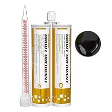 NADAMOO Epoxy Grout Black, Dual Tubes Waterproof Tile Grout 19oz 400ml, Restore Tile Grout Line for Shower Bathroom Wet Room Kitchen, Caulk Gun NOT Included