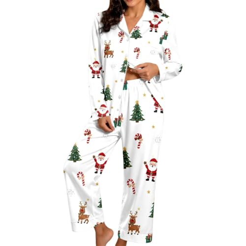 Christmas Pyjamas For Women Ladies Pyjamas Womens Matching Christmas Pjs Set 2 Pieces Fluffy Ladies...