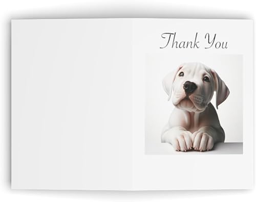 Miniatura 3 de DistinctInk Greeting CardNote Card -Dogo Argentino Puppy Photograph Birthday - PACK of 5