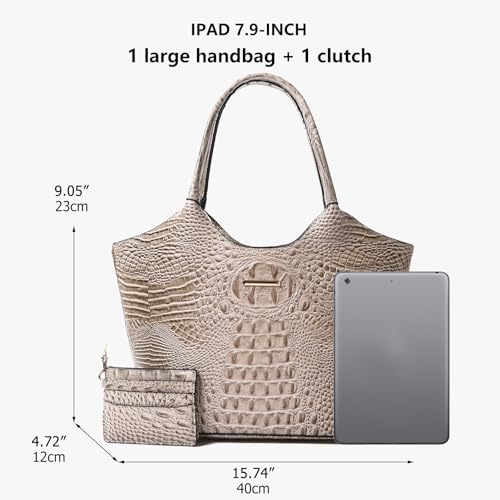 Bolso Satchel Tote para mujer, set 2 piezas, cuero sintético miniatura 2