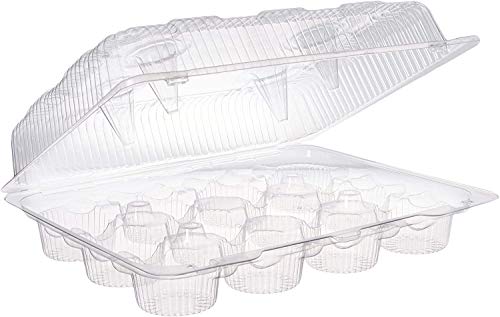 Pack Of 32 12 Compartment Cupcake And Muffin Containers Plastic Disposable Cupcake Boxes With Superior Hinged Lid, Strong Quality, Crystal Clear Plastic Cupcake Containers 12 Count #TOP2