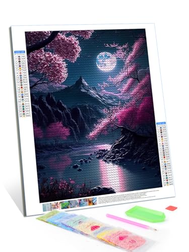 Kits de peinture à faire soi-même broderie diamant strass ronds fleurs 30x40