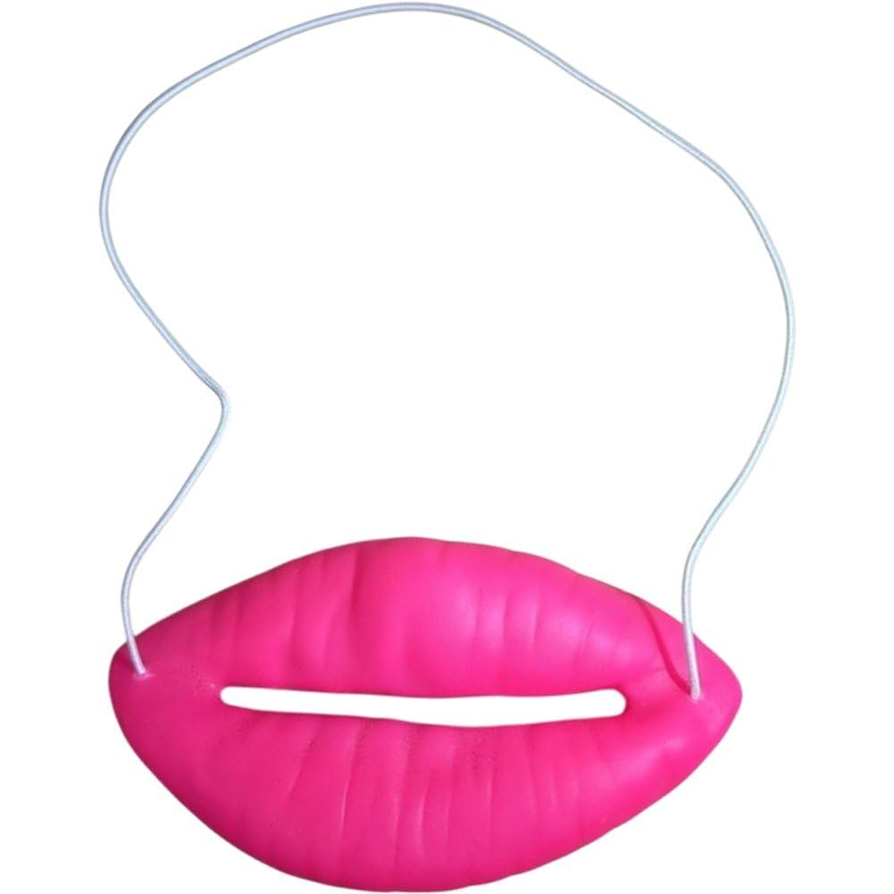 Casiler 4pcs Prank Pink Lip Thick Mouth Gag Toy Funny Sausage Mouth Decor Photography Props Party Surprise Prank Tool