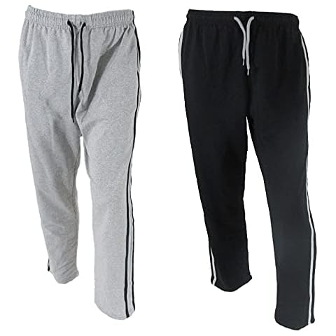 Pierre Calvini Mens Loungewear Long Pants Trousers 2PK Black Grey XL Cover