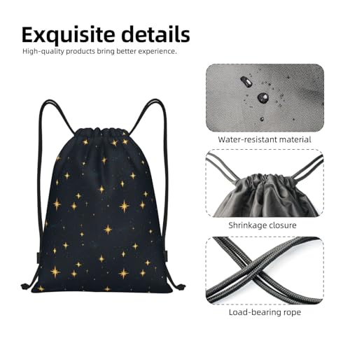 Drawstring Backpack - Flash Star Sky Print Sports Gym Sackpack String Bag For Women Men, Lightweight Draw String Back Bag For Workout Travel3
