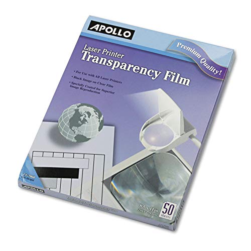 Apollo Laser Jet Printer and Copier Transparency Film, 50 Sh...