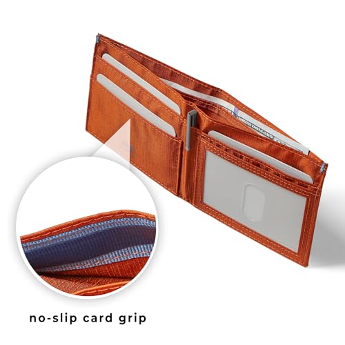 Image of Allett ID Wallet, Potters Clay | Nylon, RFID Blocking | Slim Minimalist Bifold Wallet, Water Resistant, Durable, Thin, Front Pocket | Holds 4-12+ Cards, Cash