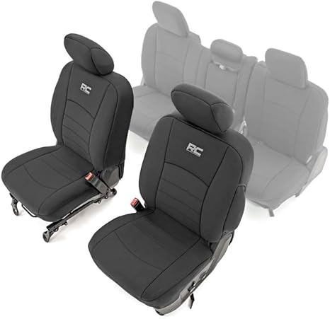 Rough Country Neoprene Front Seat Covers for Ram 1500 (2009-2018) & 2500 (2010-2018) - Waterproof & UV Resistant, Foam Padded, Front Seat Cover Set