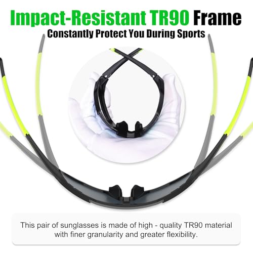 Image of X-TIGER Polarized Sports Sunglasses with 5 Interchangeable Lenses,Mens Womens Cycling Bike Glasses,Baseball Running Fishing