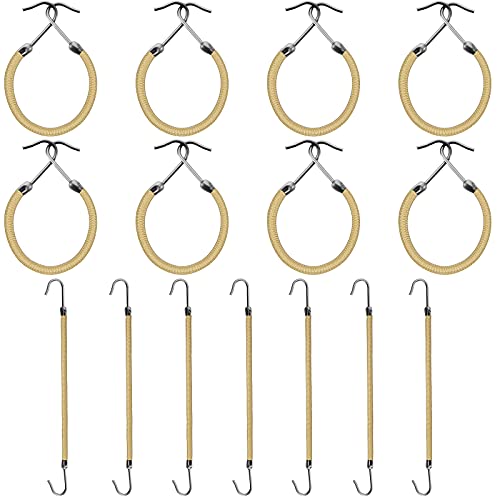 Hotop 15 Pieces Elastic Hook Hair Tie Styling Ponytail Holder Hooks Cord for Long Curly Hair(Blonde)