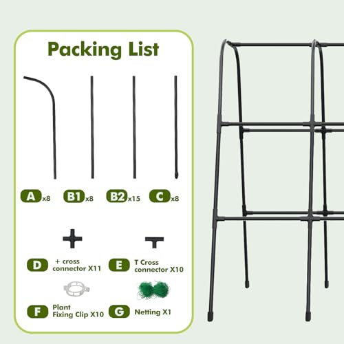 GOJAWAY Cucumber Trellis for Garden Vegetable Trellis, 47.2" x 47.2" Metal Garden Trellis Arch Plant Grow Support Frame for Climbing Plants Support Vegetable Flower Fruits Vine — view 6