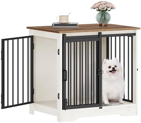 Hzuaneri 27.2" S Dog Crate Furniture Indoor Dog Kennel with Barn ...