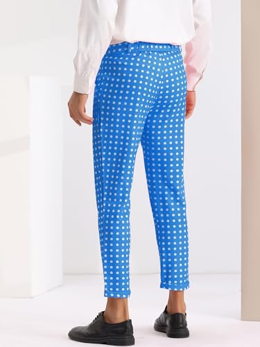 Lars Amadeus Polka Dots Dress Pants for Men's Pleated Front Ankle Length Cropped Pants3