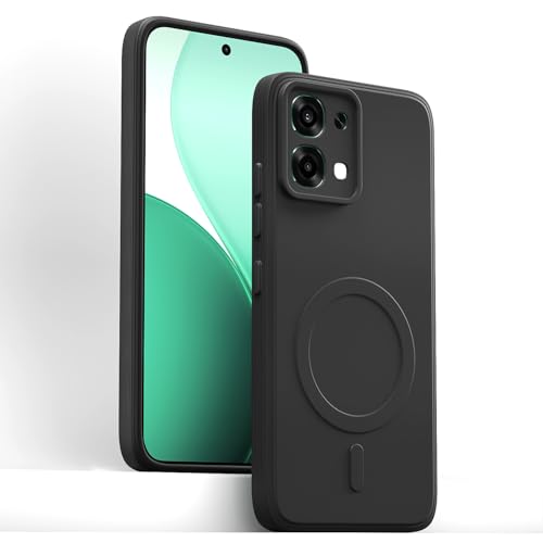 Image of Pikkme Back Cover for Oppo F31 5G / Oppo F33 5G Soft Matte Silicone Mag-Safe Design (Mag-Safe Not Support) Camera Protection | Slim Fit Bumper Cover (Black)