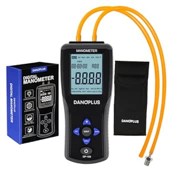 Kethvoz Manomètre Différentiel Numérique ±206.8 KPa – Testeur Précis Pression Positive/Négative/Différentielle Avec Alarme Surpression, Pour VMC, CVC, Gaz, Auto