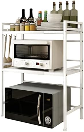 Redwestmelon Microwave Oven Rack Adjustable Rice Cooker Shelf Stand Kitchen Countertop Storage Organiser Holder Free Standing Expandable Spice Rack