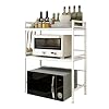 Redwestmelon Supporto per Forno a Microonde Regolabile Supporto per Cuociriso da Cucina Organizer Ripiano Portaoggetti Portaspezie Espandibile