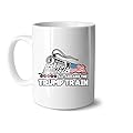 Beasttool 15OZ White Ceramic Mug 2024-All-Aboard-The-Trump-Train Coffee Mug with Handle Cool Tea Cup