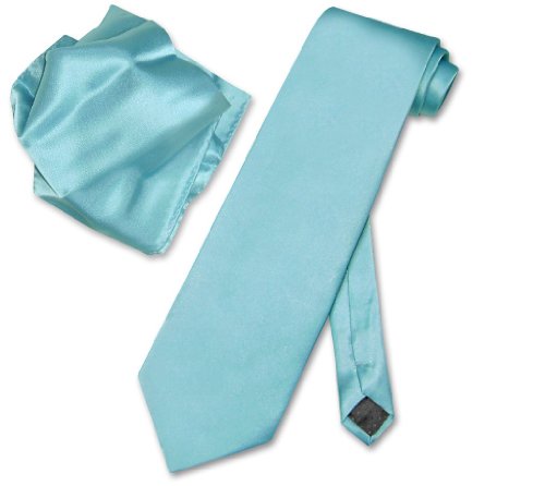 Set Corbata y Pañuelo Antonio Ricci Turquesa Aqua miniatura 1