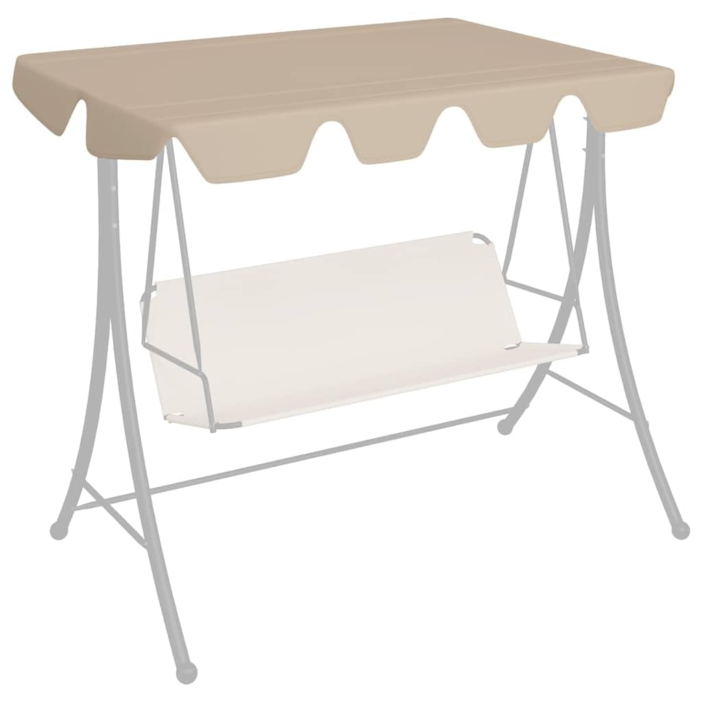 vidaXL Replacement Canopy for Garden Swing, Canopy Top for Balcony Patio Outdoor Sunshade Activity Party, Swing Canopy Swing Cover, Beige