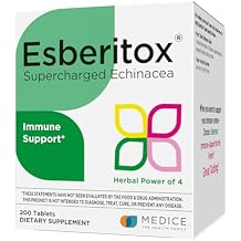 Supercharged Echinacea 200 Tablets Immune Support Herbal Supplement with Wild Indigo Root & Purple Coneflower Clinically Tested Made in Germany