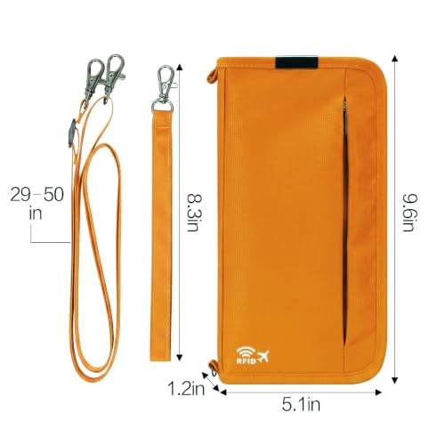 Image of Neck Wallet Lightweight RFID Blocking Waterproof Travel Pouch Passport Wallets for Women Men