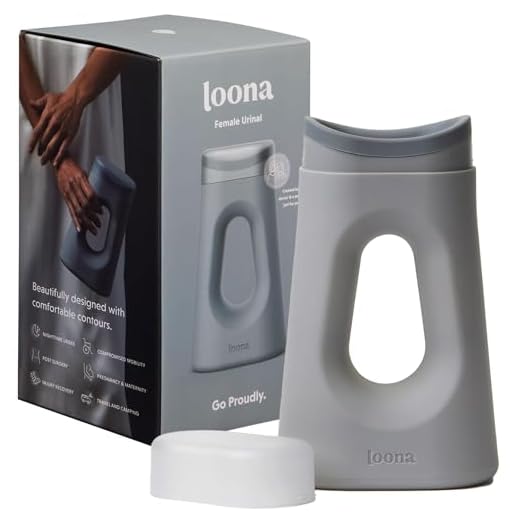 Loona Portable Urinal, for Bedside and Travel, No Splash, Designed for Quiet Usage, Ideal for Females, Moon Grey