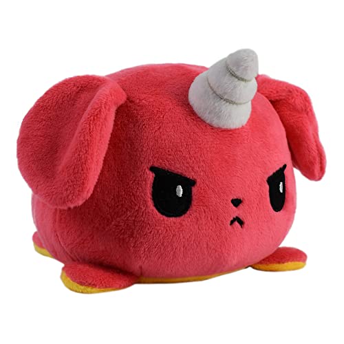 TeeTurtle - The Original Reversible Dog Plushie - Red + Yellow Puppicorn - Cute Sensory Fidget Stuffed Animals That Show Your Mood