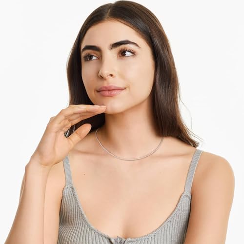 VEEDOFA 925 Sterling Silver Chains for Women Girls, Hypoallergenic Twisted Rope Necklace Chain, Lightweight Long Necklaces for Women, 2mm Thin Sterling Silver Chains for Pendent, Jewellery for Gifts - Image 4