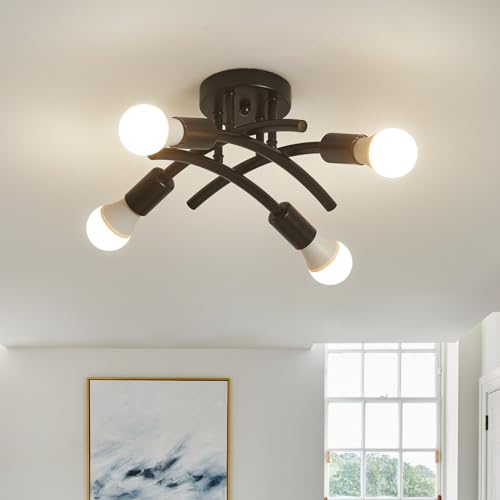 BUXVRCS Semi Flush Mount Ceiling Light Fixture, Modern Sputnik Chandelier