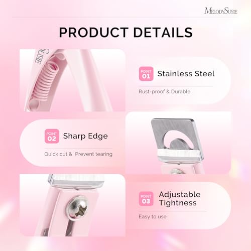 Image of MelodySusie Adjustable Stainless Steel Acrylic Nail Clippers, Pale Pink
