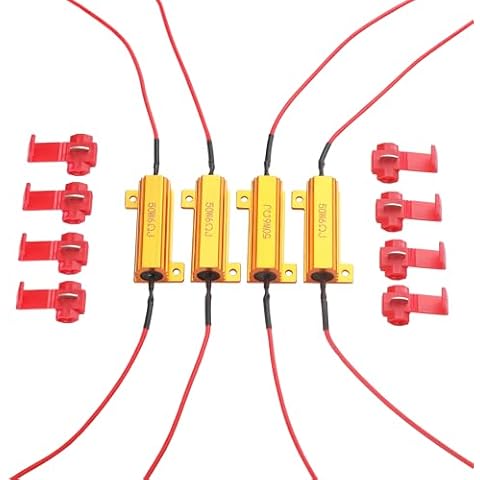 4Pcs Load Resistors for LED Bulb Fast Hyper Flash Turn Signal Blink Cover